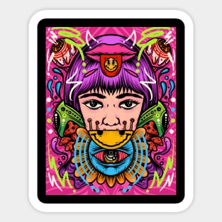 Woman psychedelic Sticker